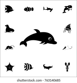 dolphin icon. Set of cute aquatic animal icons. Web Icons Premium quality graphic design. Signs, outline symbols collection, simple icons for websites, web design, mobile app on white background