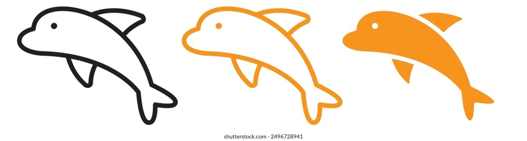 Dolphin Icon Set Marine Animal Illustrations for Ocean and Wildlife Projects