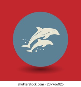 Dolphin icon or sign, vector illustration
