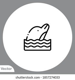 Dolphin icon sign vector,Symbol, logo illustration for web and mobile