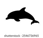 Dolphin icon. Dolphin silhouette on white background. Dolphin sign vector illustration design.