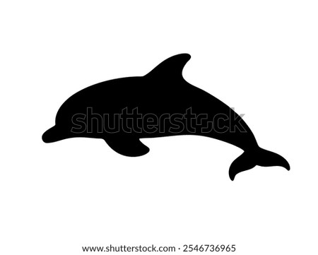 Dolphin icon. Dolphin silhouette on white background. Dolphin sign vector illustration design.