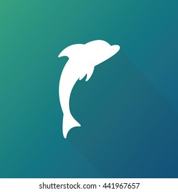 Dolphin icon. Dolphin silhouette. Vector. EPS10. Dolphin web icon