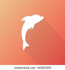 Dolphin icon. Dolphin silhouette. Vector. EPS10. Dolphin web icon