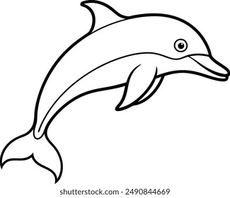 Icono de delfín silueta estilo de Vector