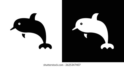 Dolphin icon simple line vector. Symbol, logo.