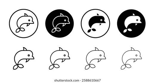 Dolphin icon Simple outline vector logo