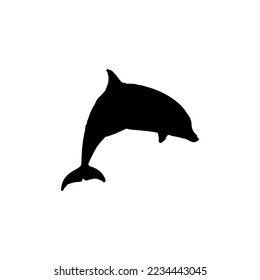 Icono de delfín. Sencillo estilo delfín mostrar el símbolo de fondo del afiche. Elemento de diseño del logotipo de la marca Dolphin. Impresión de camisetas delfines. vector para pegatina.
