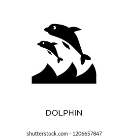 Dolphin icon. Dolphin symbol design from Animals collection. Simple element vector illustration on white background.