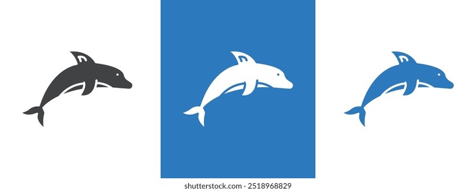 Dolphin icon thin line illustration