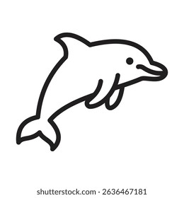 Dolphin icon Thin line illustration