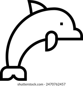 dolphin icon. Thin linear style design isolated on white background