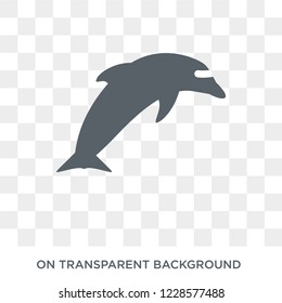 Dolphin icon. Trendy flat vector Dolphin icon on transparent background from animals collection. 