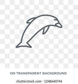 Dolphin icon. Trendy flat vector Dolphin icon on transparent background from animals collection. High quality filled Dolphin symbol use for web and mobile