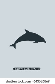 Dolphin icon, Vector