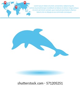 Dolphin  icon. Vector design.