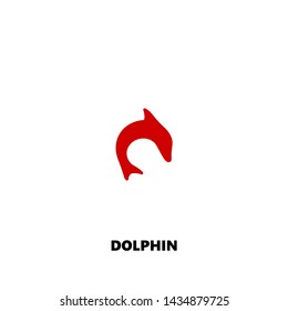 dolphin icon. dolphin vector design. sign design. red color
