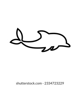 Dolphin icon vector. Fish illustration sign. killer whale symbol. Sea ​​life logo.