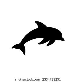 Vector de icono delfín. Signo de ilustración de peces. símbolo de la ballena asesina. Logotipo de vida marina.