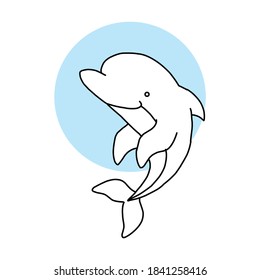 dolphin icon. dolphin icon vector flat illustration for graphic and web design isolated on black background from summer collection
