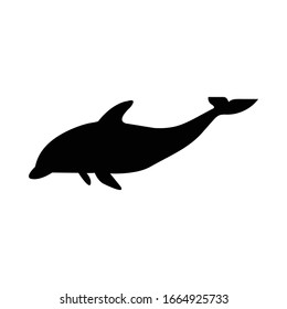 dolphin icon vector with glyph style. diving glyph icon