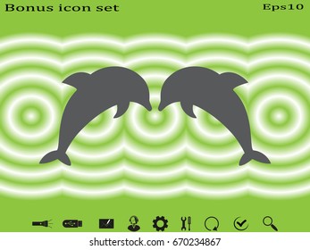 Dolphin, icon, vector illustration of Eps10