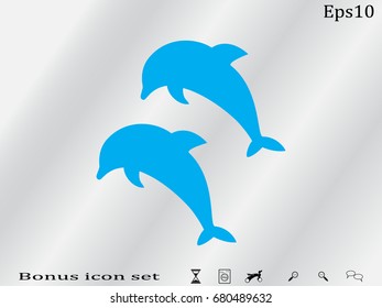 Dolphin, icon, vector illustration of Eps10