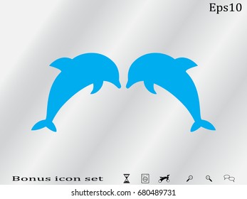 Dolphin, icon, vector illustration of Eps10