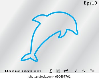 Dolphin, icon, vector illustration of Eps10