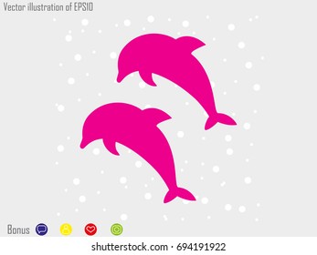 Dolphin, icon, vector illustration of Eps10