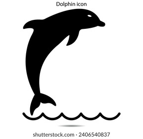 Dolphin icon vector illustration graphic on background