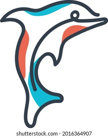 Dolphin Icon vector illustration logo