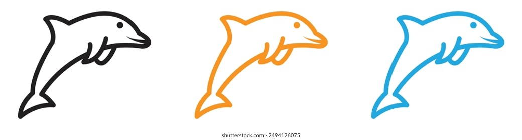 Dolphin icon vector logo set collection for web app ui