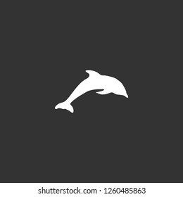 dolphin icon vector. dolphin sign on black background. dolphin icon for web and app