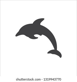 Dolphin icon vector. dolphin sign on black background