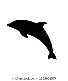 Dolphin icon vector silhouette on a white background