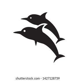 dolphin icon vector in simple style