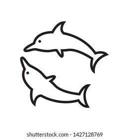 dolphin icon vector in simple style dolphin icon vector in simple style
