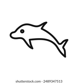 Dolphin icon Vector symbol or sign set collection in black and white outline