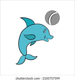 Dolphin illustration clipart. You can easily download and color it.