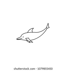 dolphin illustration. Element of sea animal for mobile concept and web apps. Thin line dolphin illustration can be used for web and mobile. Premium icon