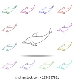 dolphin illustration. Element of sea animal for mobile concept and web apps. Thin line dolphin illustration can be used for web and mobile. Premium icon on white background