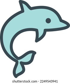 dolphin illustration with flat style