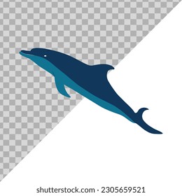dolphin illustration isolated for easy editing. sea ​​animal. vectors
