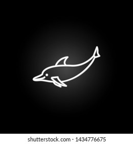 dolphin illustration neon icon. Elements of marine live set. Simple icon for websites, web design, mobile app, info graphics