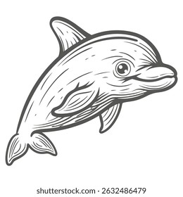 Dolphin Illustration: Pacific White-Sided Style