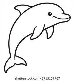 Vetor de ilustração Dolphin de um design de página colorida