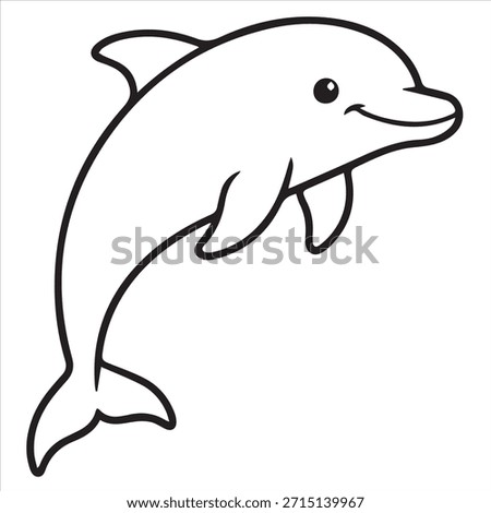 Dolphin illustration vector of a coloring page design