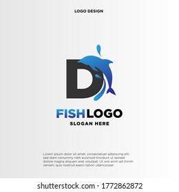 Dolphin Initial D Logo Template