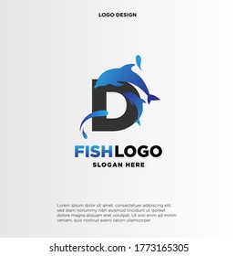 Dolphin Initial D Logo Template